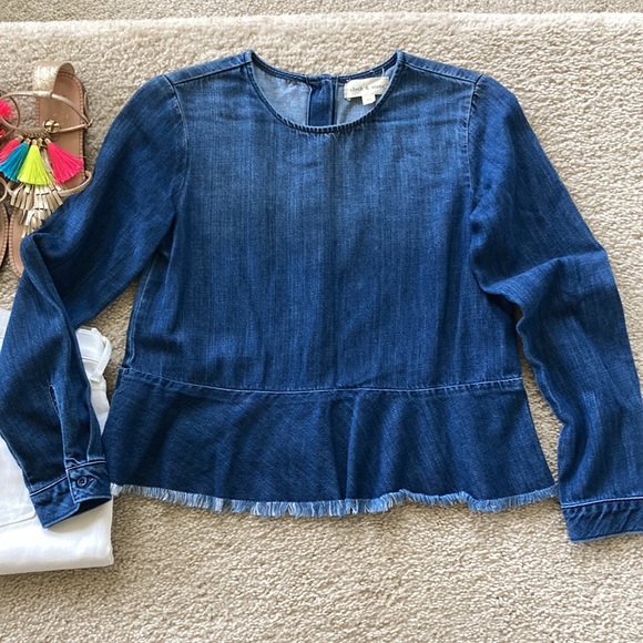 Cloth & Stone Long Sleeve Peplum Blouse - Picture 2 of 7